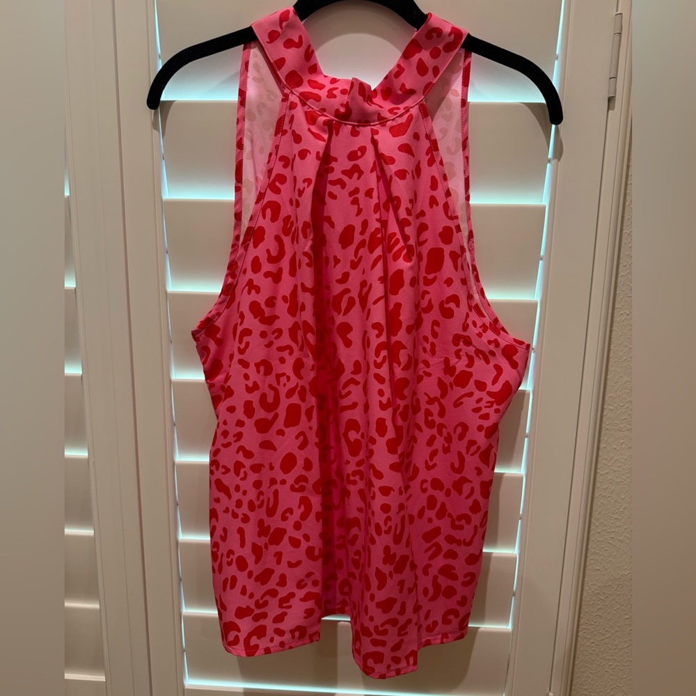 Pink leopard top. Never worn